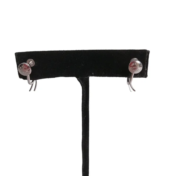 VINTAGE STERLING SILVER SCREWBACK EARRINGS BRAND‎ UNKNOWN VGC - Picture 5 of 9